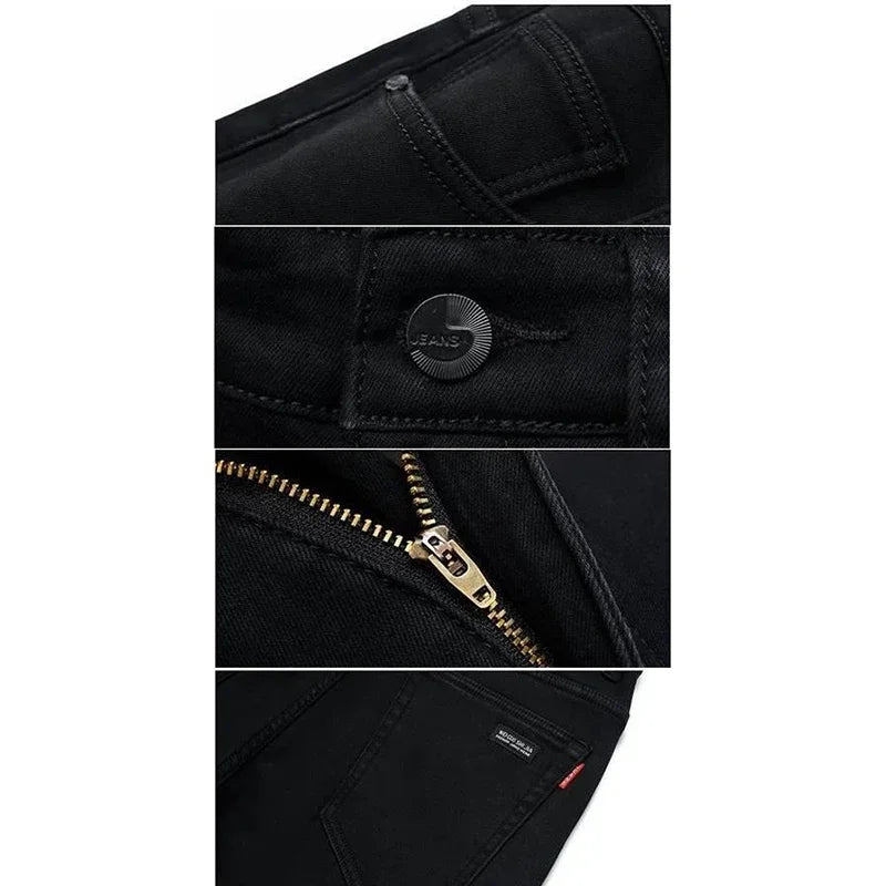 2025 Men Narrow Leg Jeans Male Comfortable Straight Leg Slim Fit