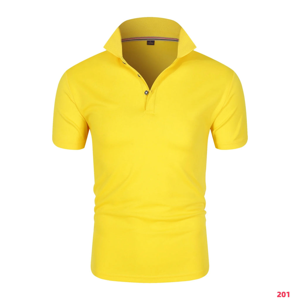2025 New Men's Collar T-Shirt White Casual Short Sleeved Golf Collar