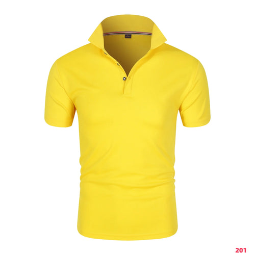 2025 New Men's Collar T-Shirt White Casual Short Sleeved Golf Collar