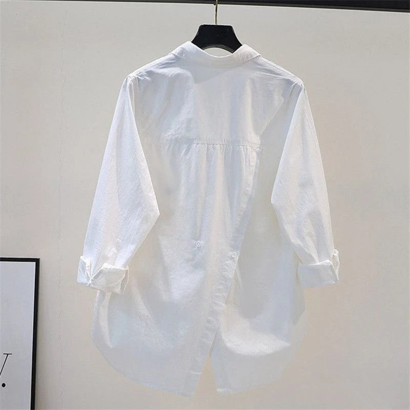 Irregular Office Lady Casual Elegant All-Match Shirt Loose Shirts And