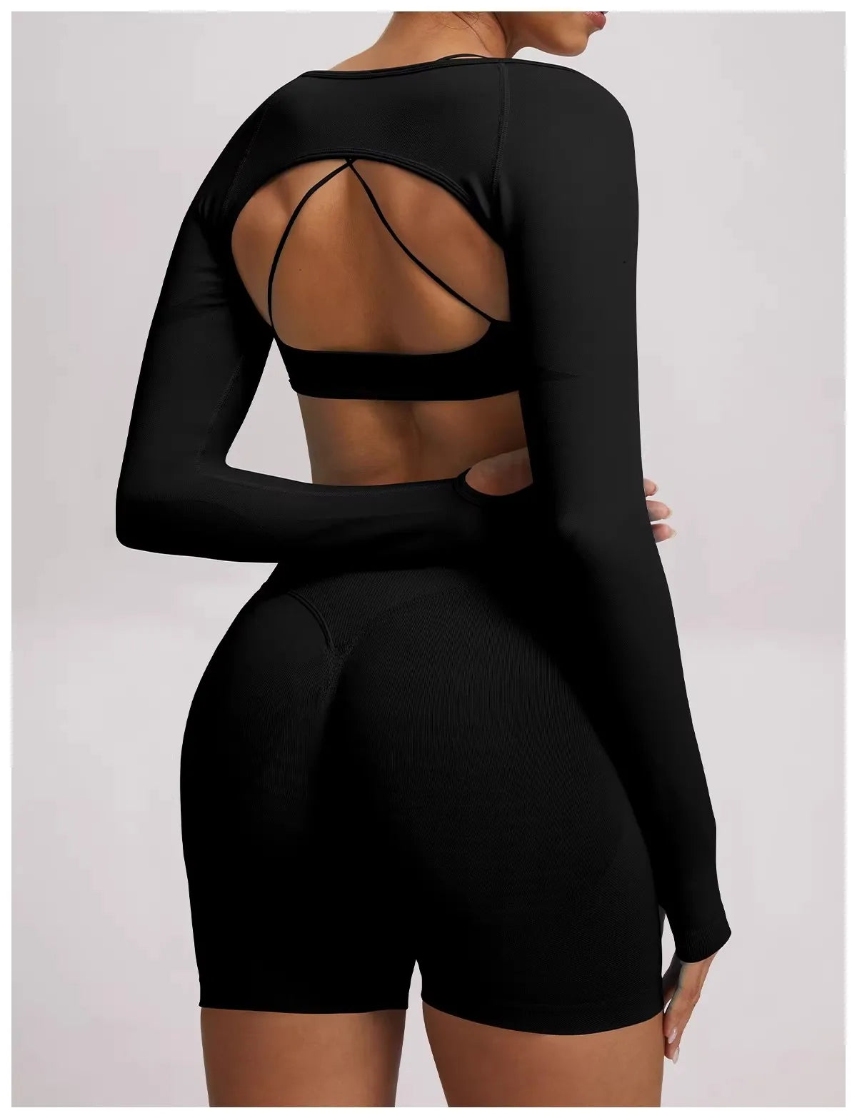 Women's Open Back Yoga Tank Top Built-in Pads, High Waist Peach Butt