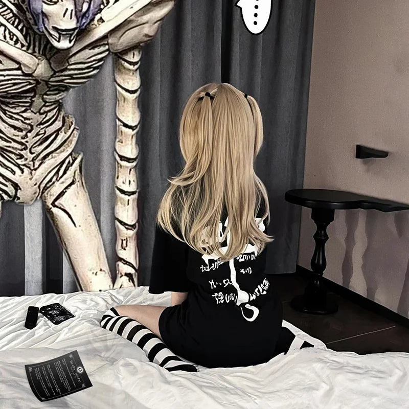 Anime DEATH NOTE MisaMisa Cosplay Costume Adult Women T-shirt Knee