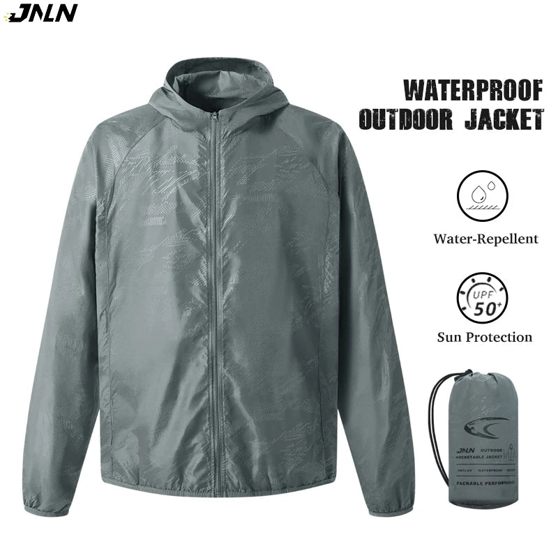 JNLN Camping Rain Jacket Men Women Waterproof Sun Protection Clothing