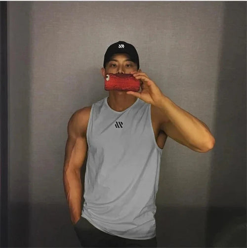 2024 Mens fitness gyms Tank top men Fitness sleeveless shirt Male mesh