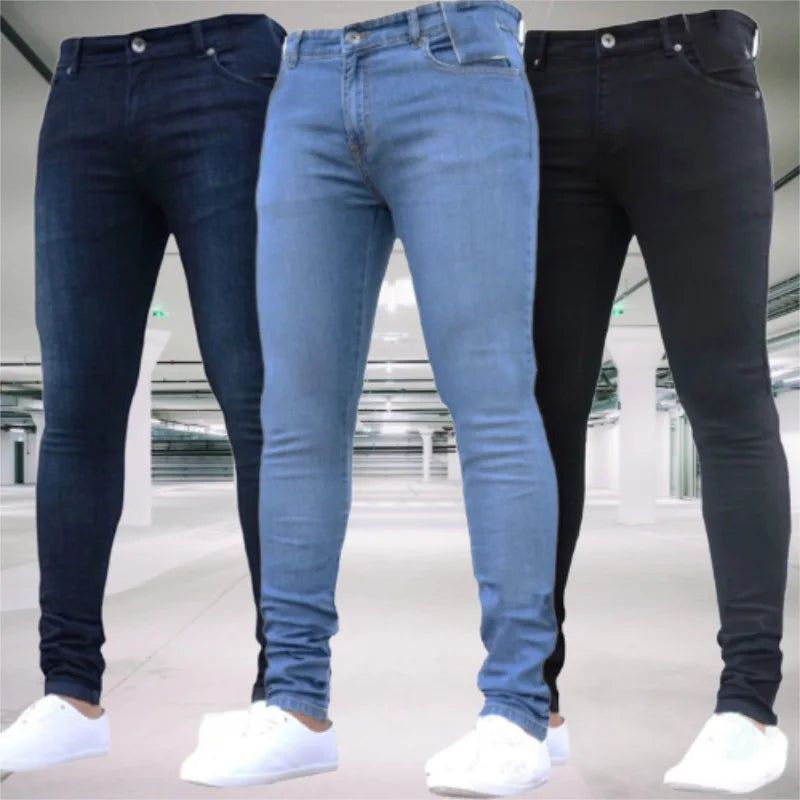 Men's Jeans Stretch Slim Fit Trousers Streetwear Colthing Classical