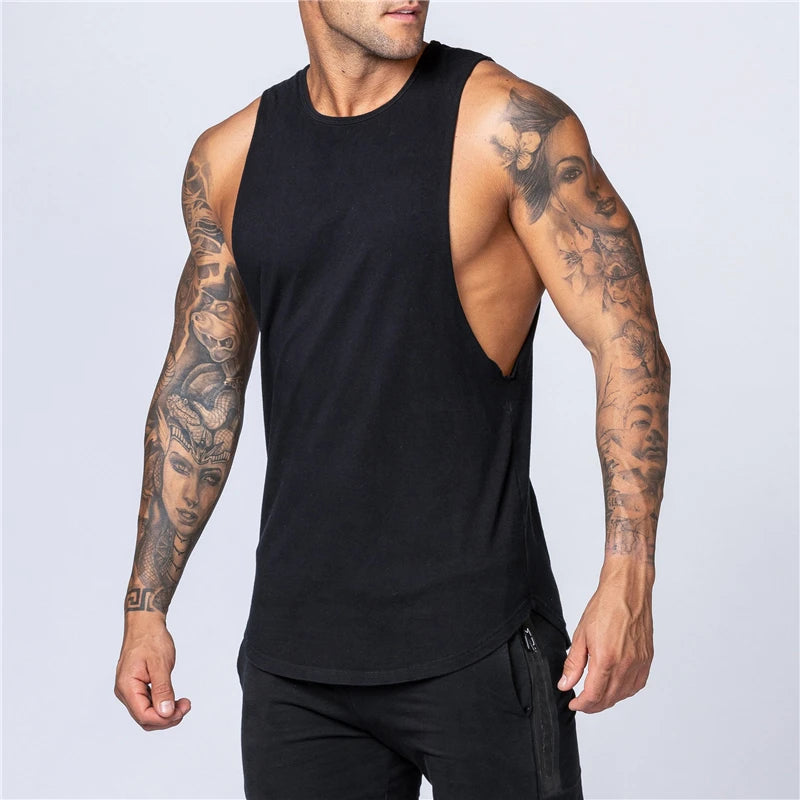 Men's Gym Clothing Summer Fitness Cotton Tank Top Men Jogging