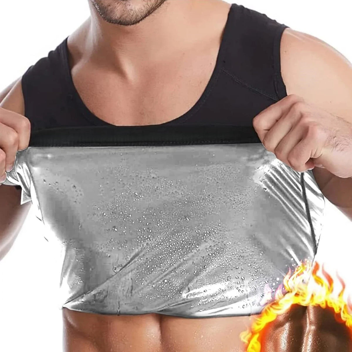 1PC Sauna Shirt for Men, Short Sleeve Sauna Sweat Body Shaper Mens