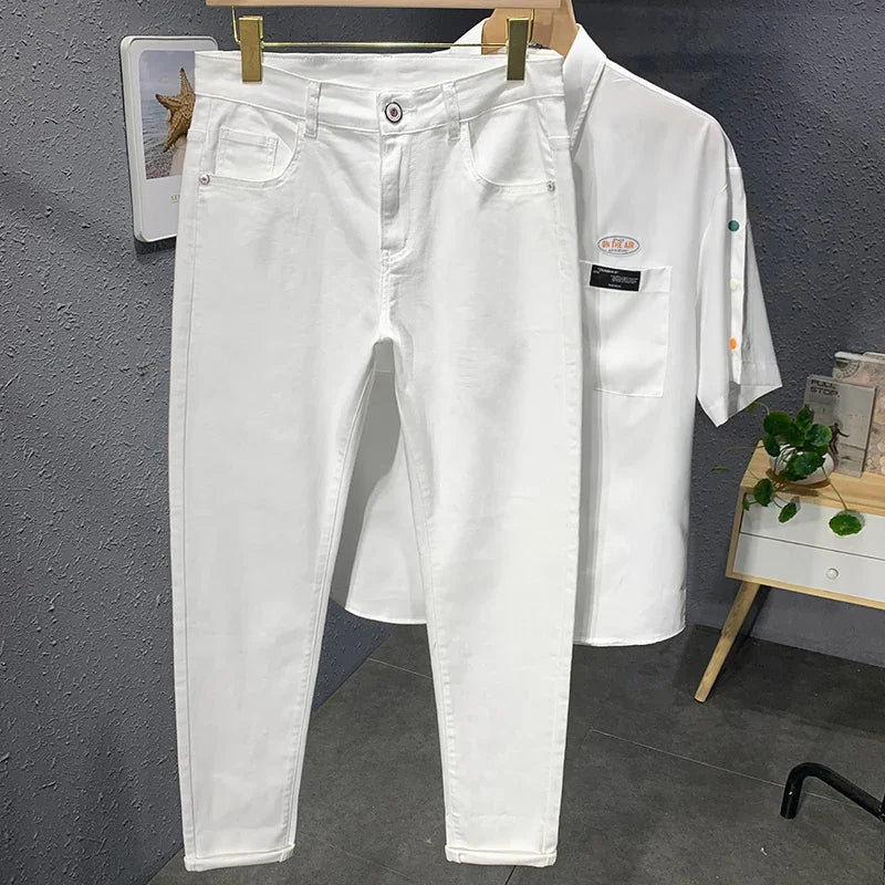 2024 Spring and Autumn New Men's Street Casual Fashion Jeans Straight