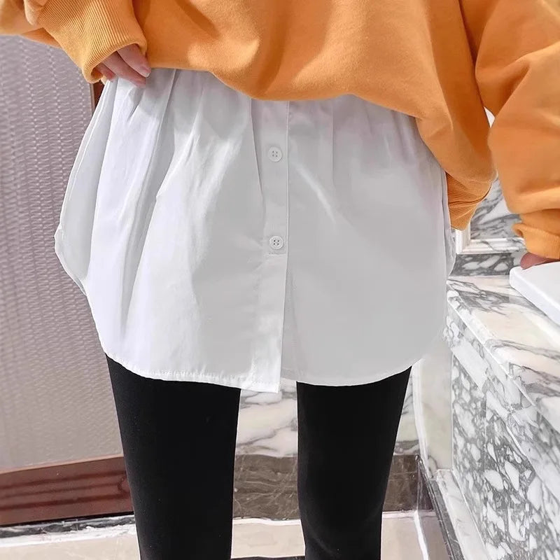 Plus Size 5XL Shirt Extenders Women Fake Shirt Tail Irregular Skirt