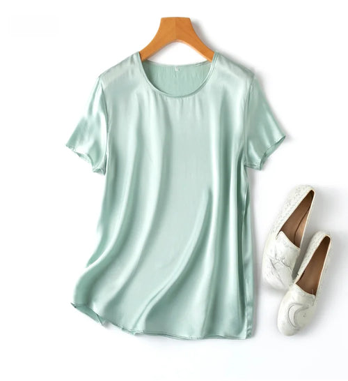 100% Mulberry Silk 19 Momme Charmeuse Silk Women Tank Top T-shirt