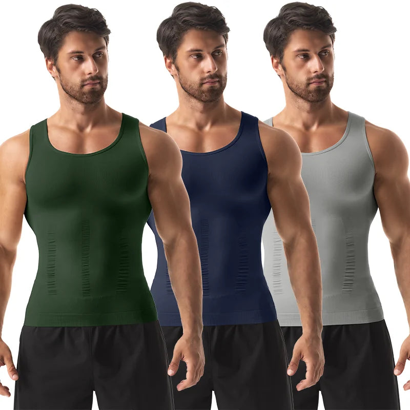 Men's Tight Vest Solid Leisure Sports Fitness High Stretch Running