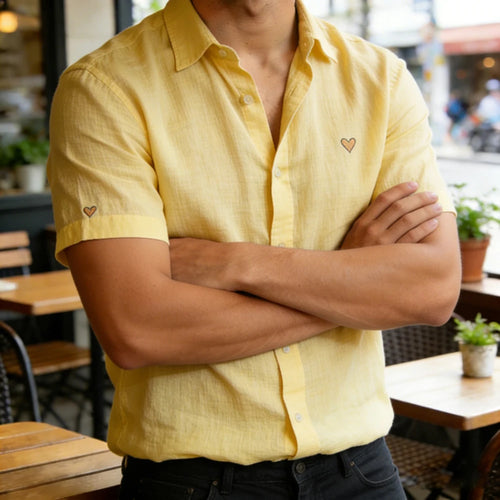 Men Summer Cool Short-Sleeved Shirt Simple Retro Striped 3D Printed