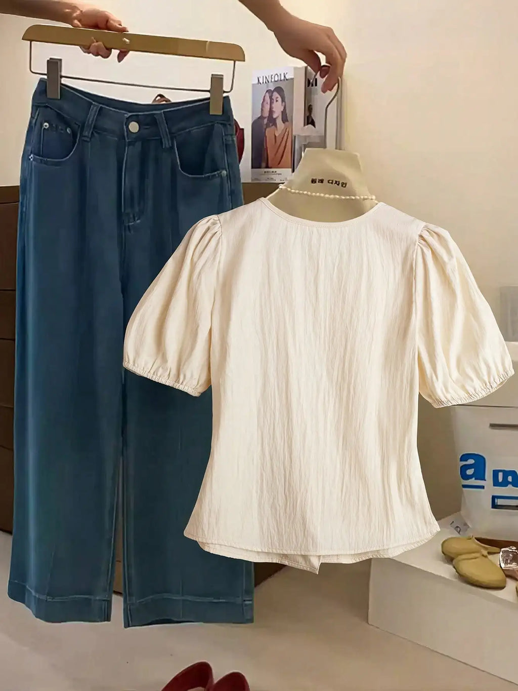 French Vintage Soft Style Women's Short Sleeve Shirt, Summer New