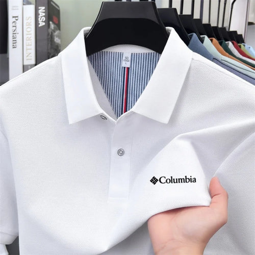 100% pure cotton 2026high-end brand men's short sleeve polo shirt