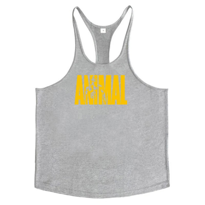 Running Vests Mens ANIMAL Letters Printed Gym Stringer Tank Tops