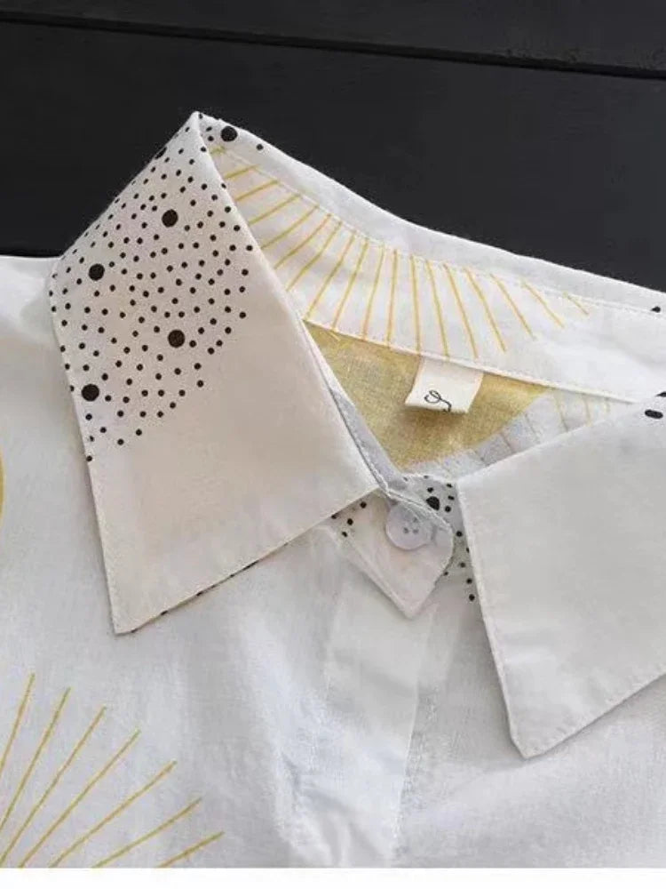 Plus Size Fashion White Shirt New Outerwear Top Women Chic Blouse 2023