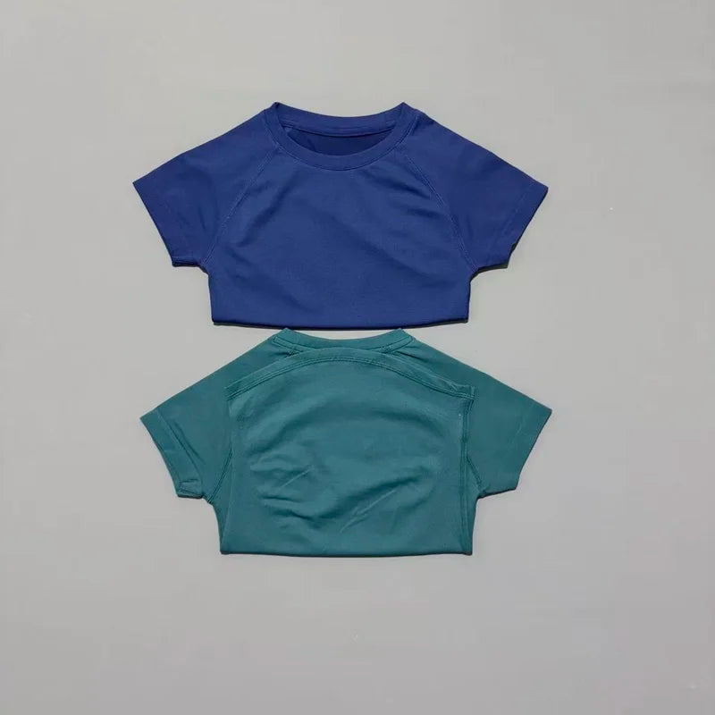 Histello Women Short Sleeve Sports T-Shirt Round Neck Breathable