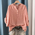 New Spring 100% Cotton Casual Shirt Women Batwing Sleeve Stand Collar