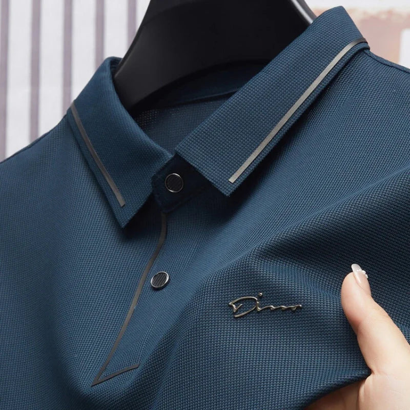 Men's New Polo Shirt Seamless Premium Luxury Cool Fabric Business