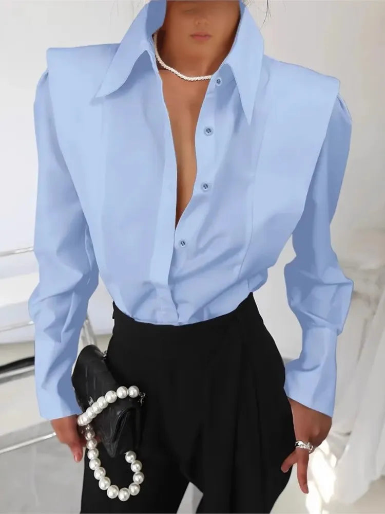 Autumn New White Shirt Women's Fashion Elegant Casual Long Sleeve