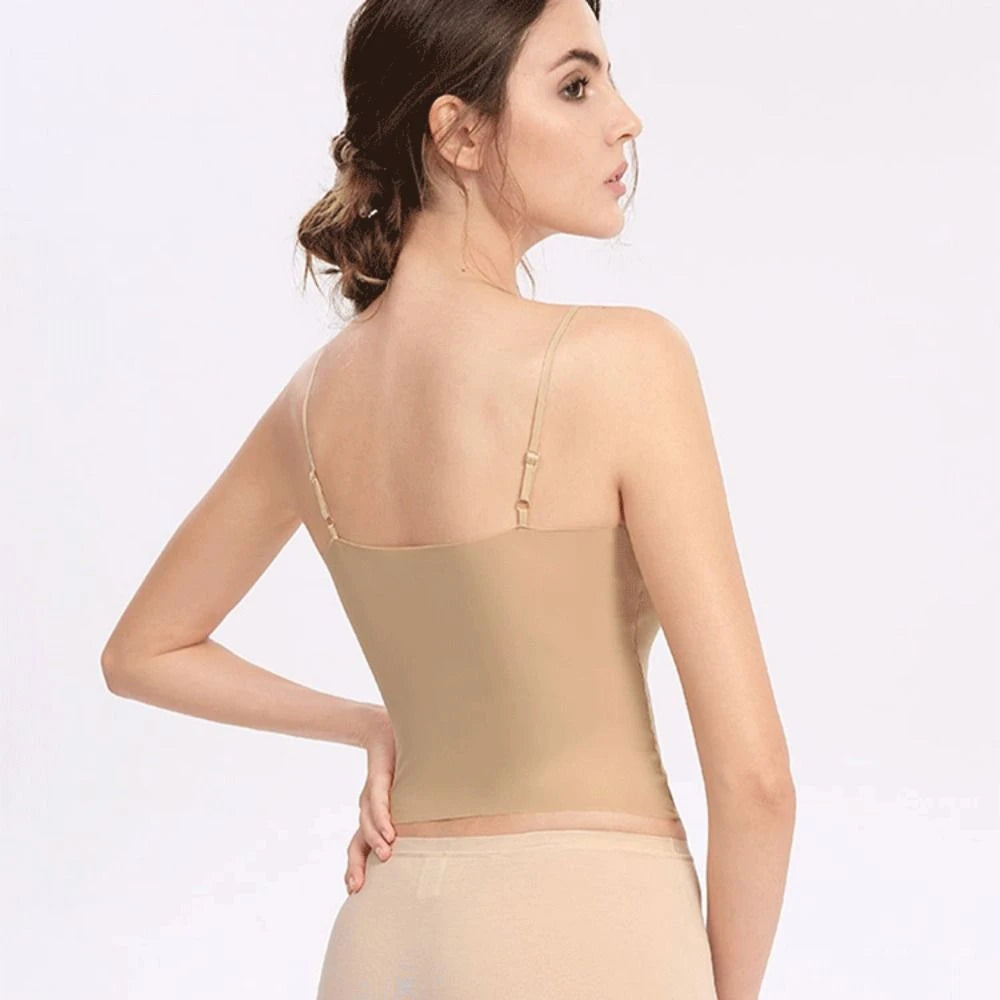 Thin Ice Silk Traceless Sling Tank Top Bralette Crop Tops Strap Skinny