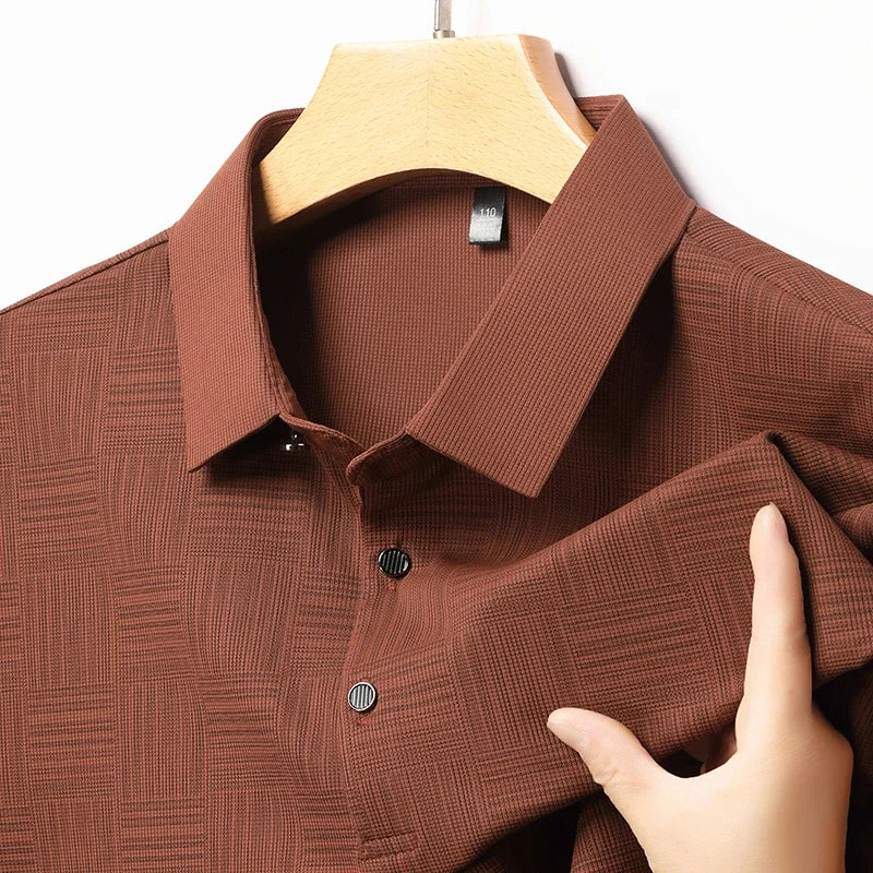 2024 Men's New Printed Business Casual Short sleeved POLO Shirt