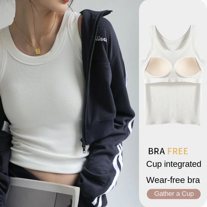 New Women Solid Round Neck Ribbed Tank Top Camisole Women Summer Basic