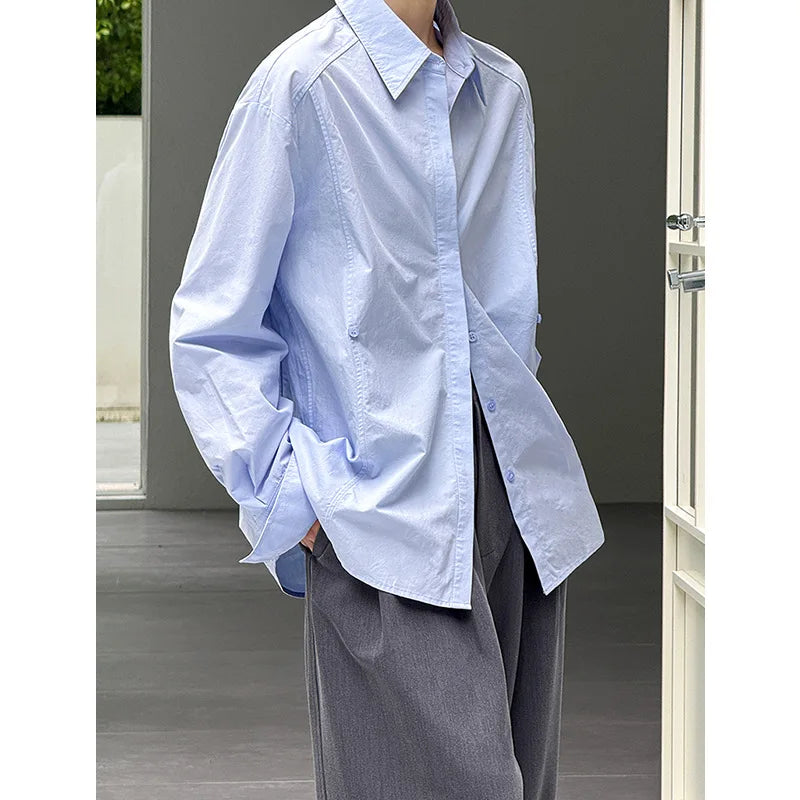 Women Cotton Material Blouses Turn Down Collar Office Blouses Womens