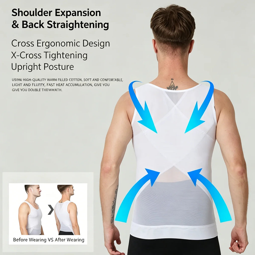 Men Compression Shirts for Men Shapewear Chest Abdomen Control Body