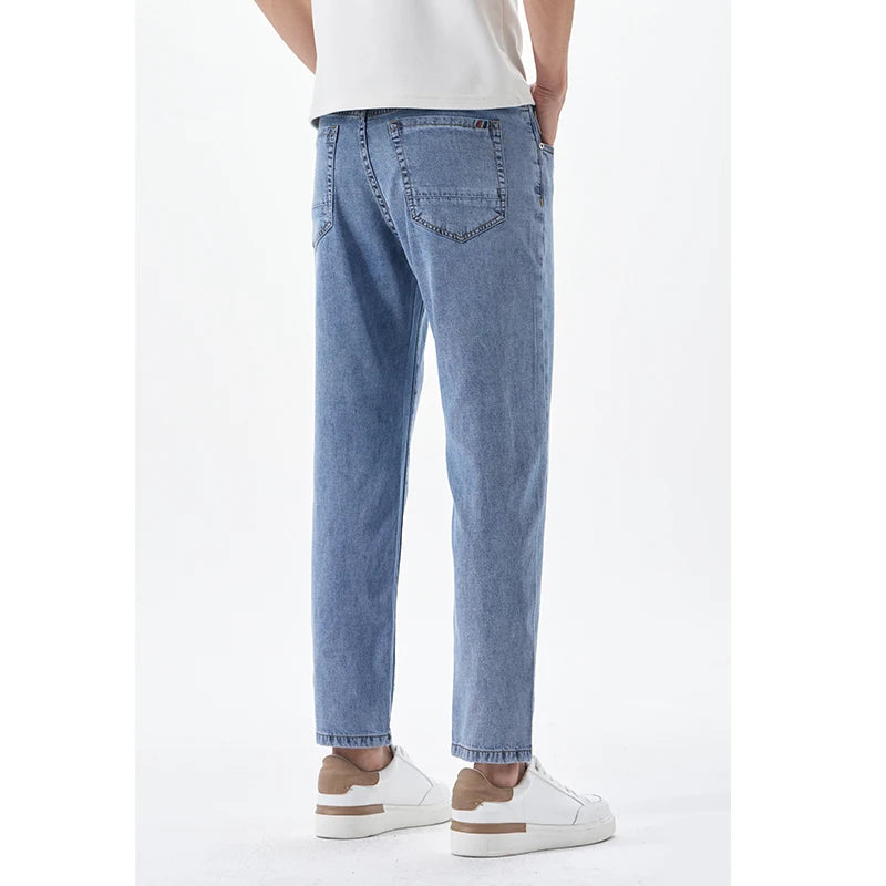 2026 New Lyocell Trendy Cropped Ankle Length Jeans Men Streetwear