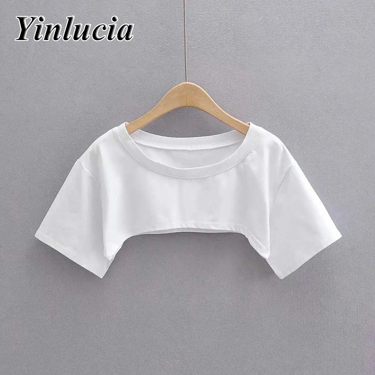 2026 New Tops Women Blouses Solid Color Super Short Sexy Cotton Tee