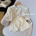 Chinese Style Short Sleeve Shirt Women's Summer Retro Elegant