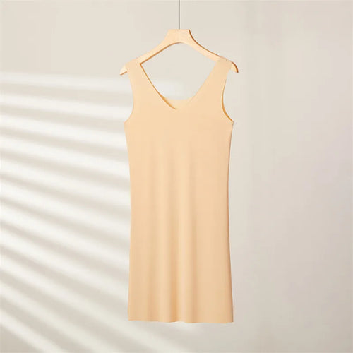 Women Summer Thin T-shirt Seamless Ice Silk Camisole Undershirt