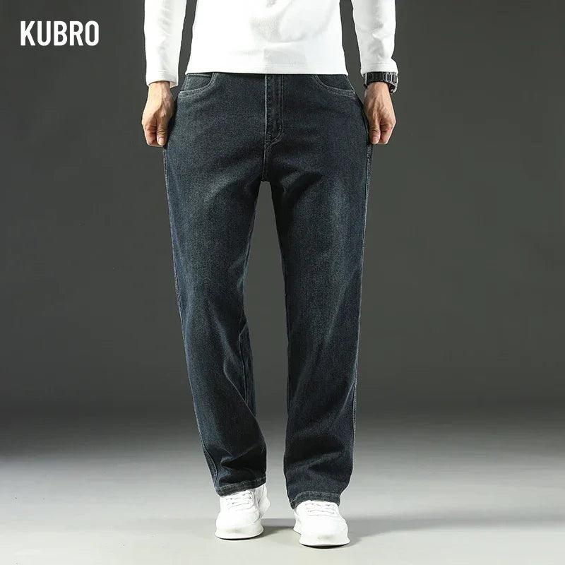 KUBRO 2025 New Autumn and Winter Men's Jeans Loose Comfortable