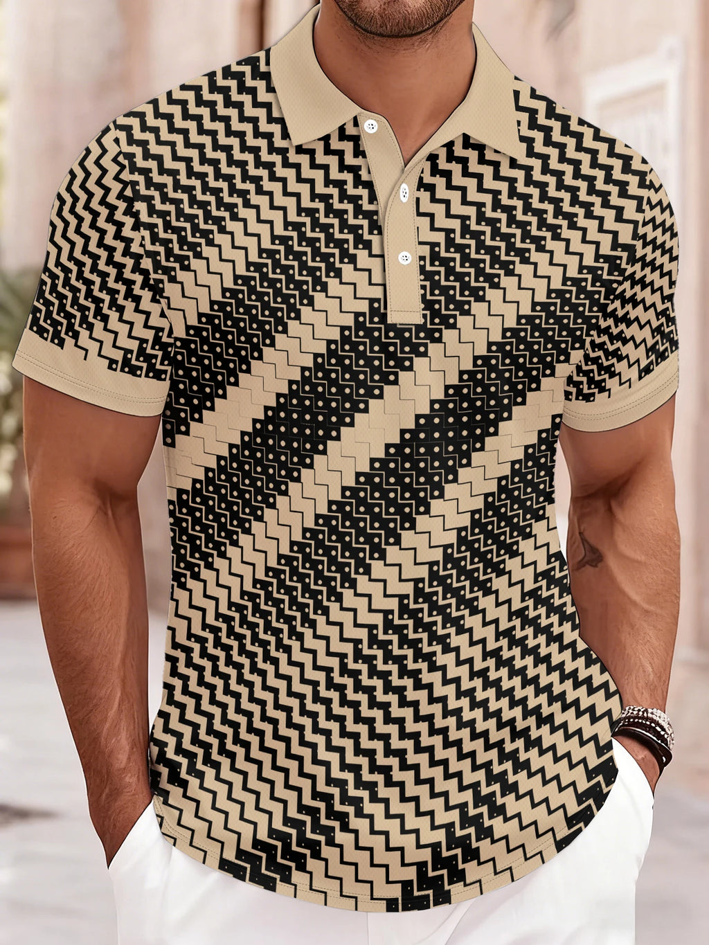 2026 Summer Men's Polo Shirt 3D Printed Pattern Breathable Lightweight