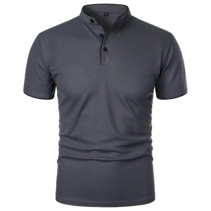 New Men's Short Sleeve Collar Polo Shirts Summer Solid Color Casual