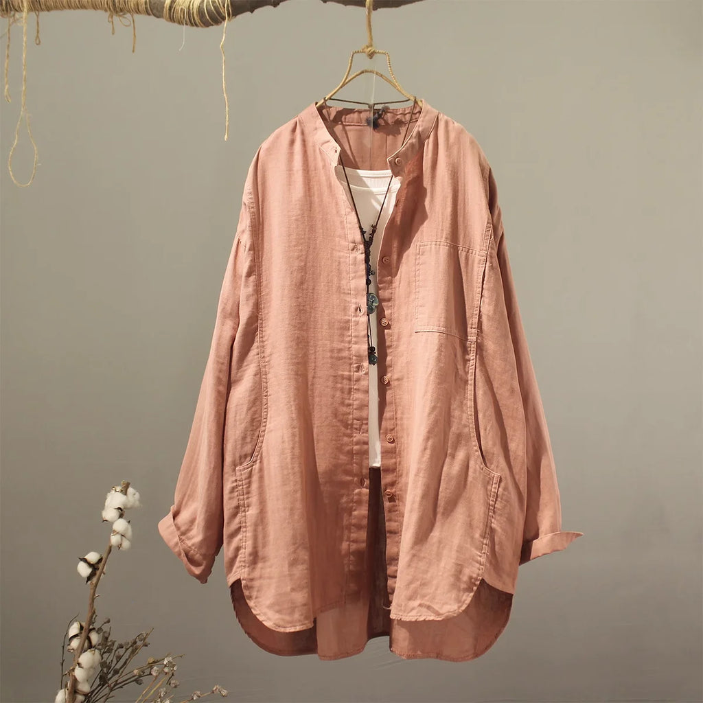 2026 Middle-aged women's clothing 100% cotton yarn woman tops and