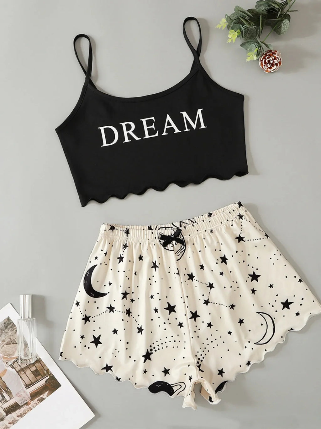 Women's Sleepwear Summer Pajamas Set Star Moon Printed Sleeveless