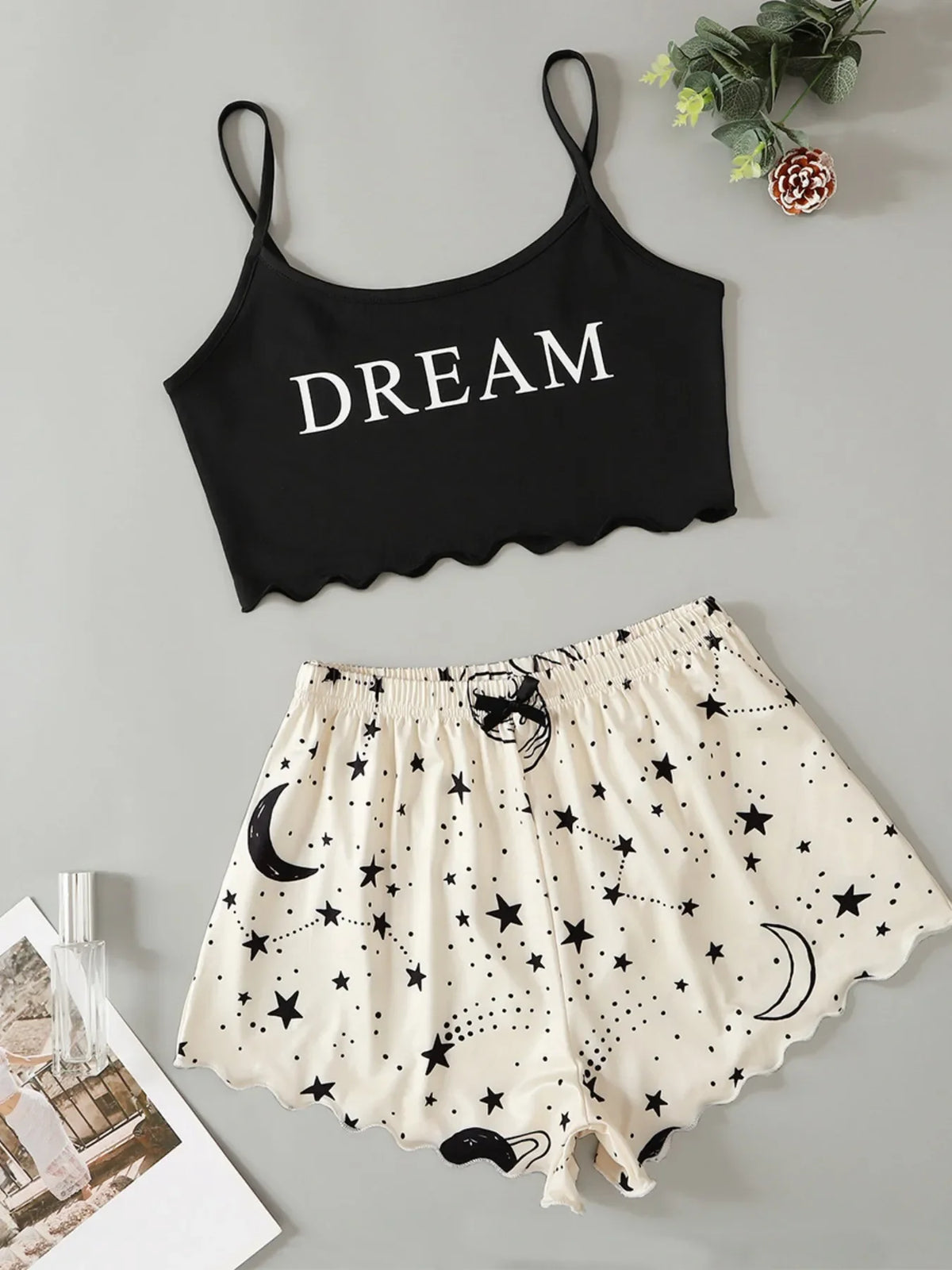 Women's Sleepwear Summer Pajamas Set Star Moon Printed Sleeveless