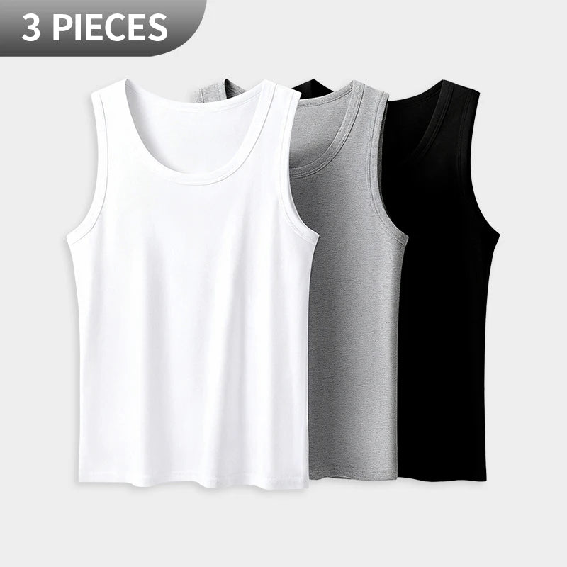 1/3 Pack Four Seasons Men's Cotton Joker Vest Teenagers Simple Fit