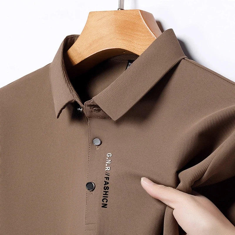 Men's Short Sleeve Solid Color Polo Shirt Breathable Comfortable
