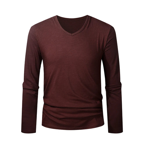 100% Cotton Men T Shirt Long Sleeve High Quality Male Tshirt Casual
