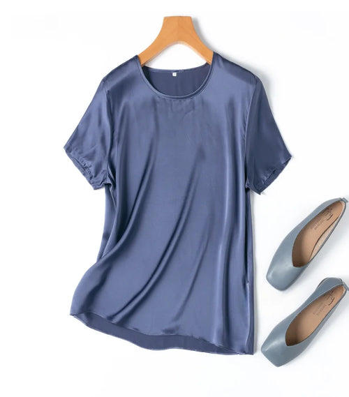 100% Mulberry Silk 19 Momme Charmeuse Silk Women Tank Top T-shirt