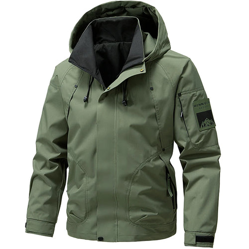 Waterproof Jacket Men Outdoor Softshell Zip Up Hooded Jacket