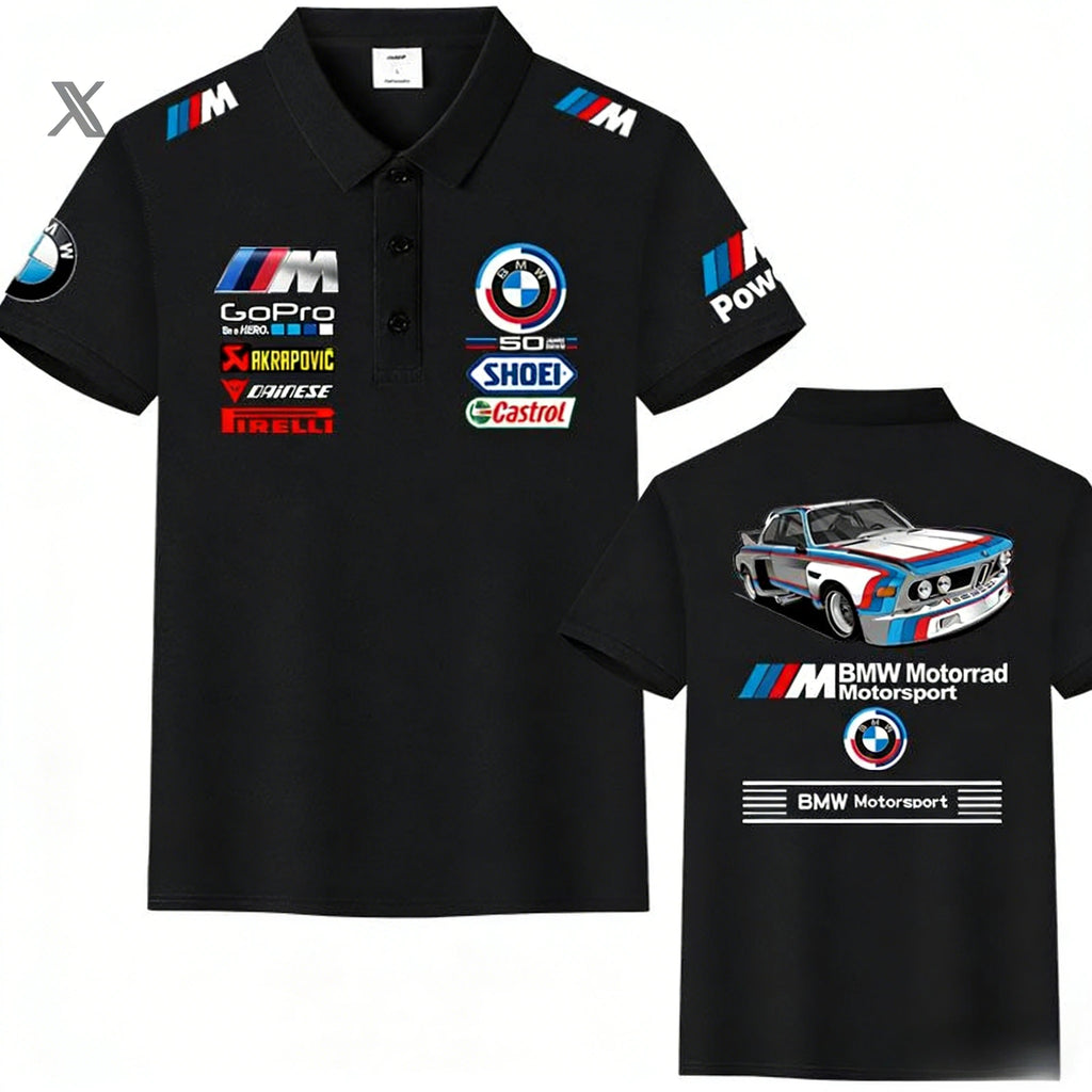 2026 Summer New Y2k BMW Power Polo Shirt for Men, Motorsport Print