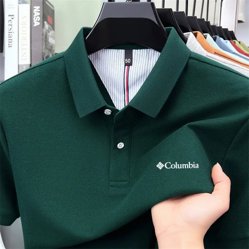 100% pure cotton 2026high-end brand men's short sleeve polo shirt