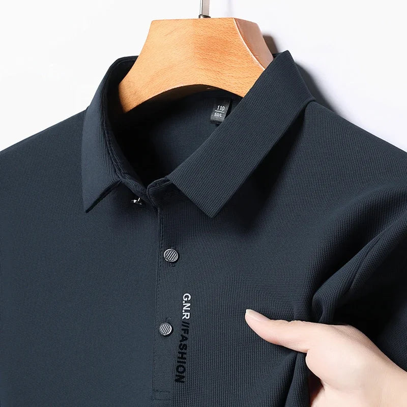Men's Short Sleeve Solid Color Polo Shirt Breathable Comfortable