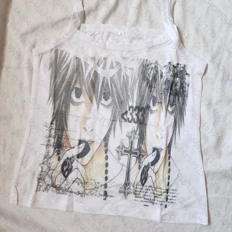 Vintage Y2k Style Clothes Letter Graphic Print Grunge Gothic Punk Slim