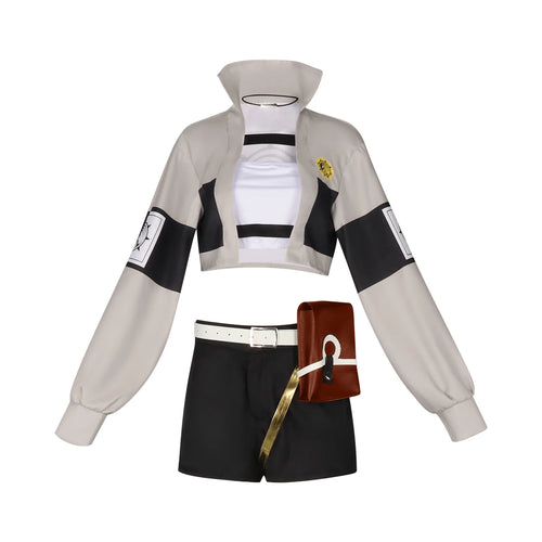 Gachiakuta Riyu Cosplay Costume Full Set Anime Grey Cropped Jacket