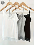 3pcs Women Lace Floral Cami Tank Top Undergarments Versatile & Basic